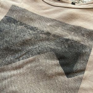 Obey beige and greyscale graphic top